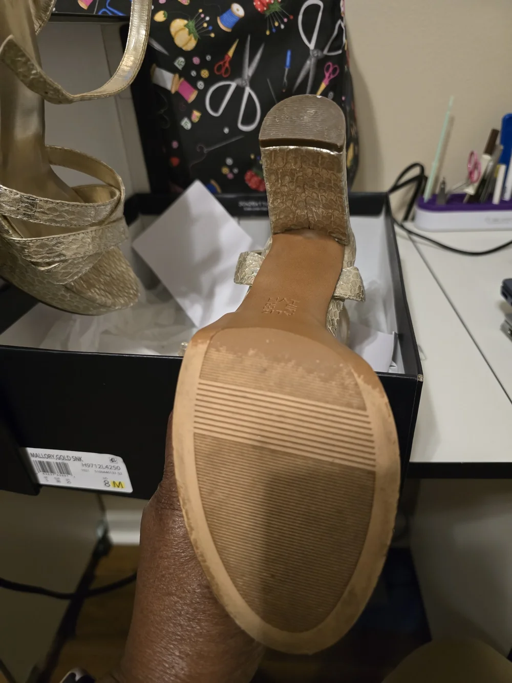 Gold Platform Slingback Heels - Women's Dress Sandals